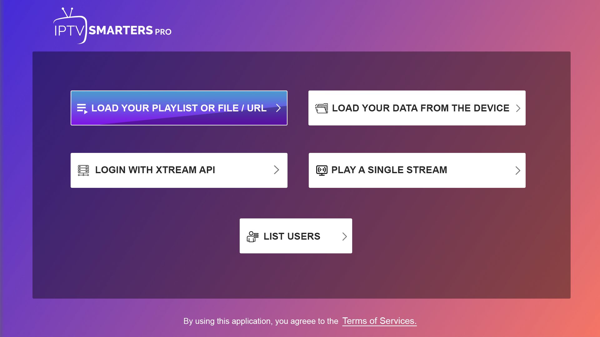 IPTV Smarters iOS Interface